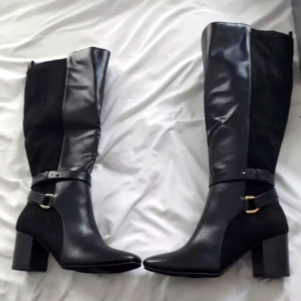 NWOT Liz Claiborne Elegant Black Tall Women's Boots 7W